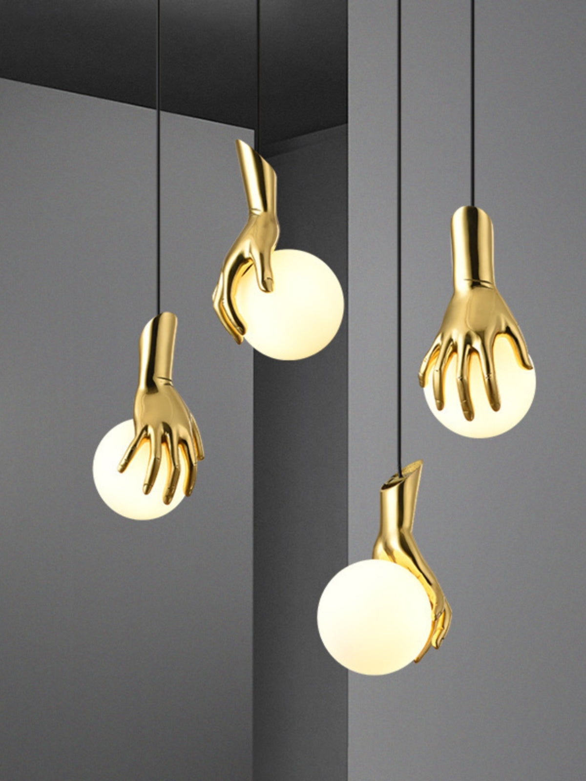 Hand Holding Globe Pendant Light T1675