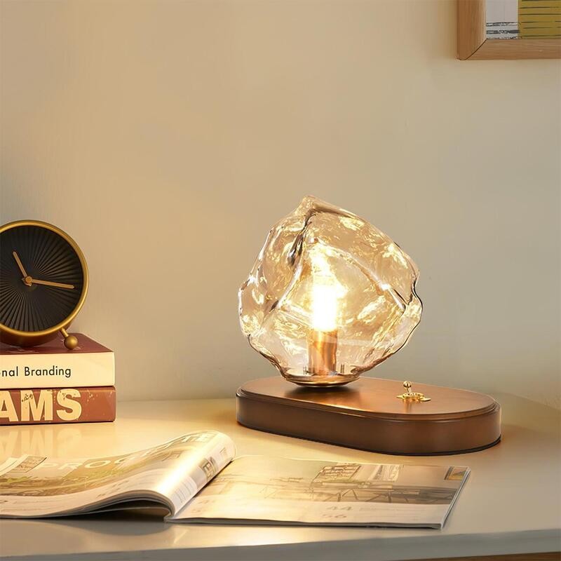 Ice Cube Stone Glass Table Lamp