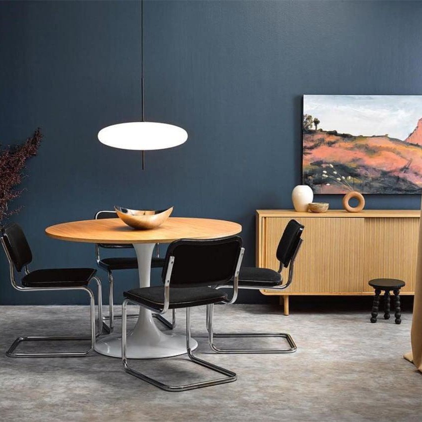 Modern Oval Pendant Light – Metal and Acrylic Pendant Lamp for Living Room