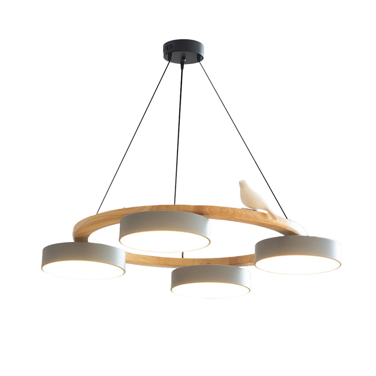Nordic Wooden Bird Creative Round Chandelier S206