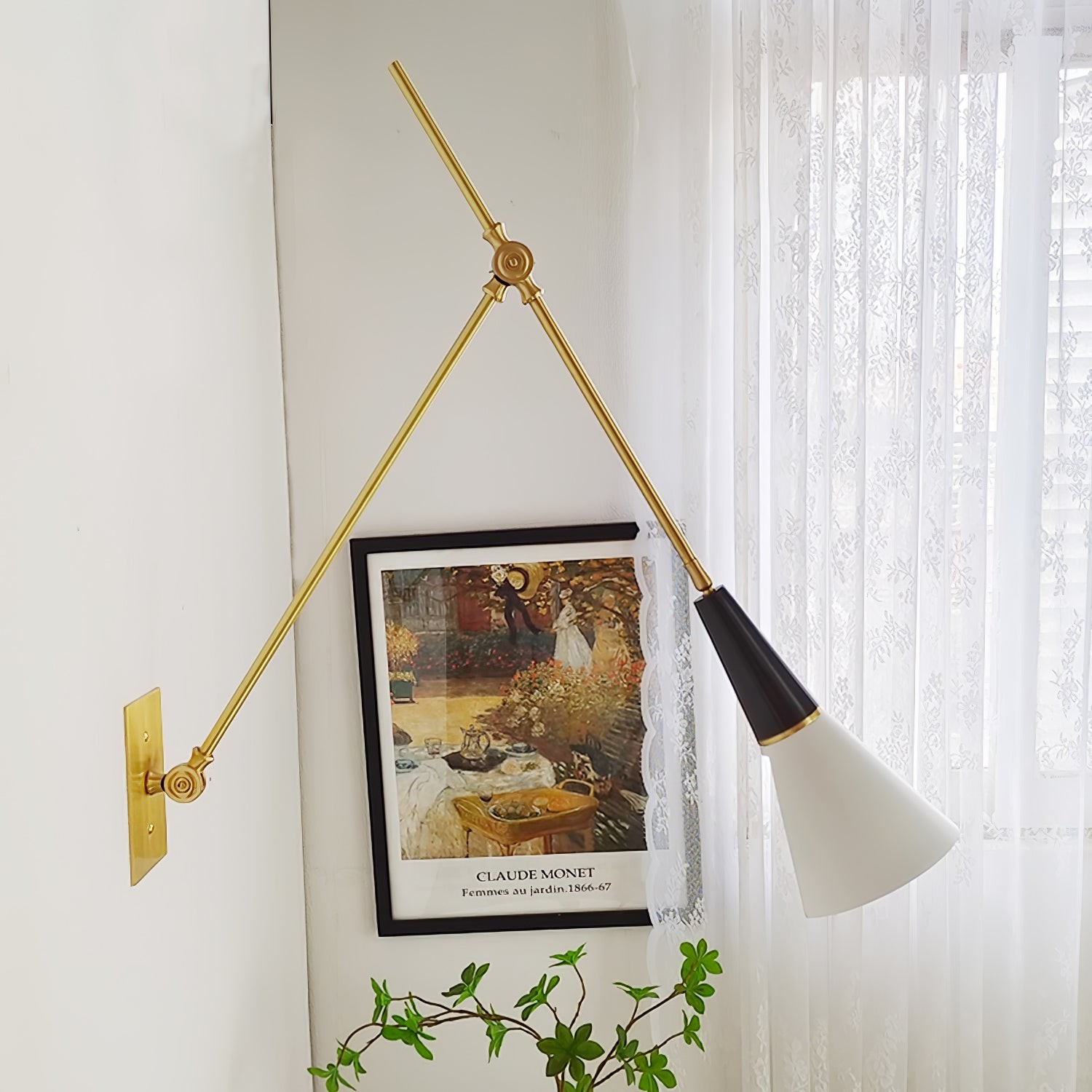Vintage Metal Adjustable Swing Arm Wall Lamp G37