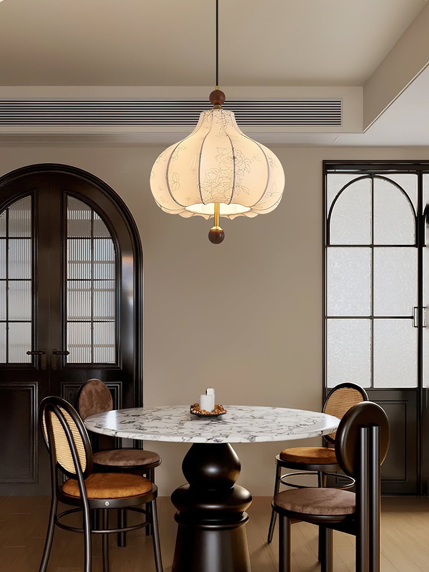 French Retro Fabric Pattern Pendant Lamp M562