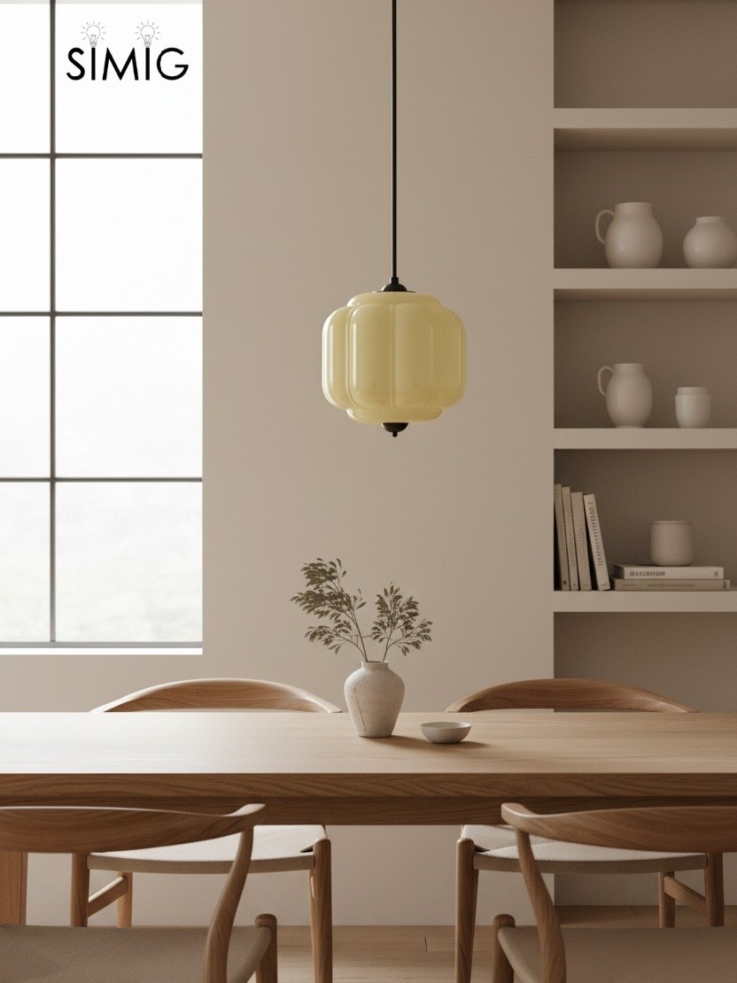 Eloise Vintage Milk Glass Pendant Light - Chic Retro Lighting for Dining Rooms S215