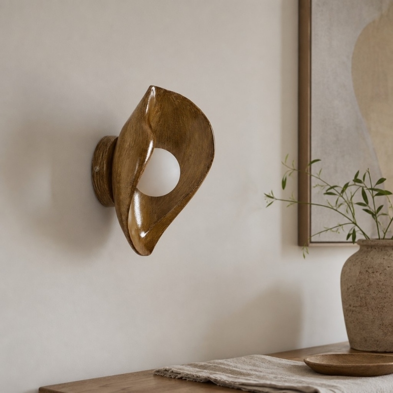 Goviena Modern Cocoon-Shaped Wall Sconce - Minimalist Decorative Wall Lamp for Bedroom and Hallway T2254