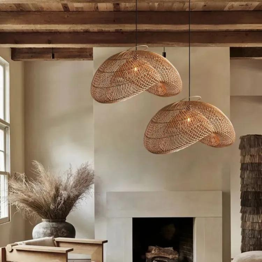 The Alluring Rattan Essence of Wabi-Sabi Pendant Light T2056