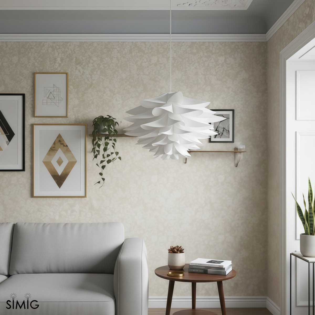 Nordic Lotus Ceiling Lamp – Contemporary Pendant for Living Room S407