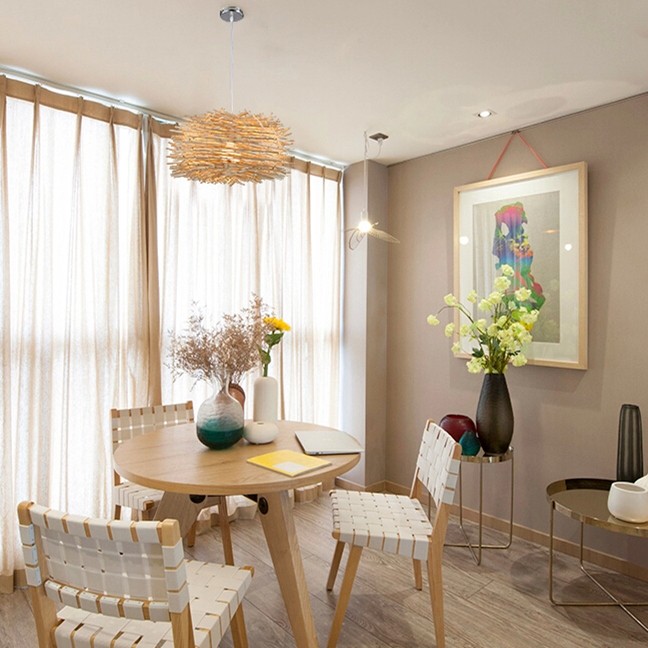 Simple Bird's Nest Creative Rattan Pendant Light