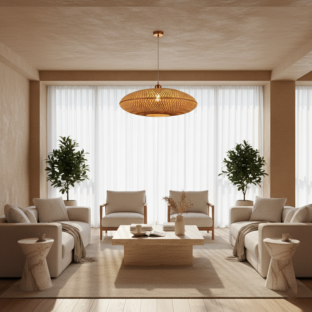 Treasure of the Dawn Bamboo Rattan Pendant Light T2123