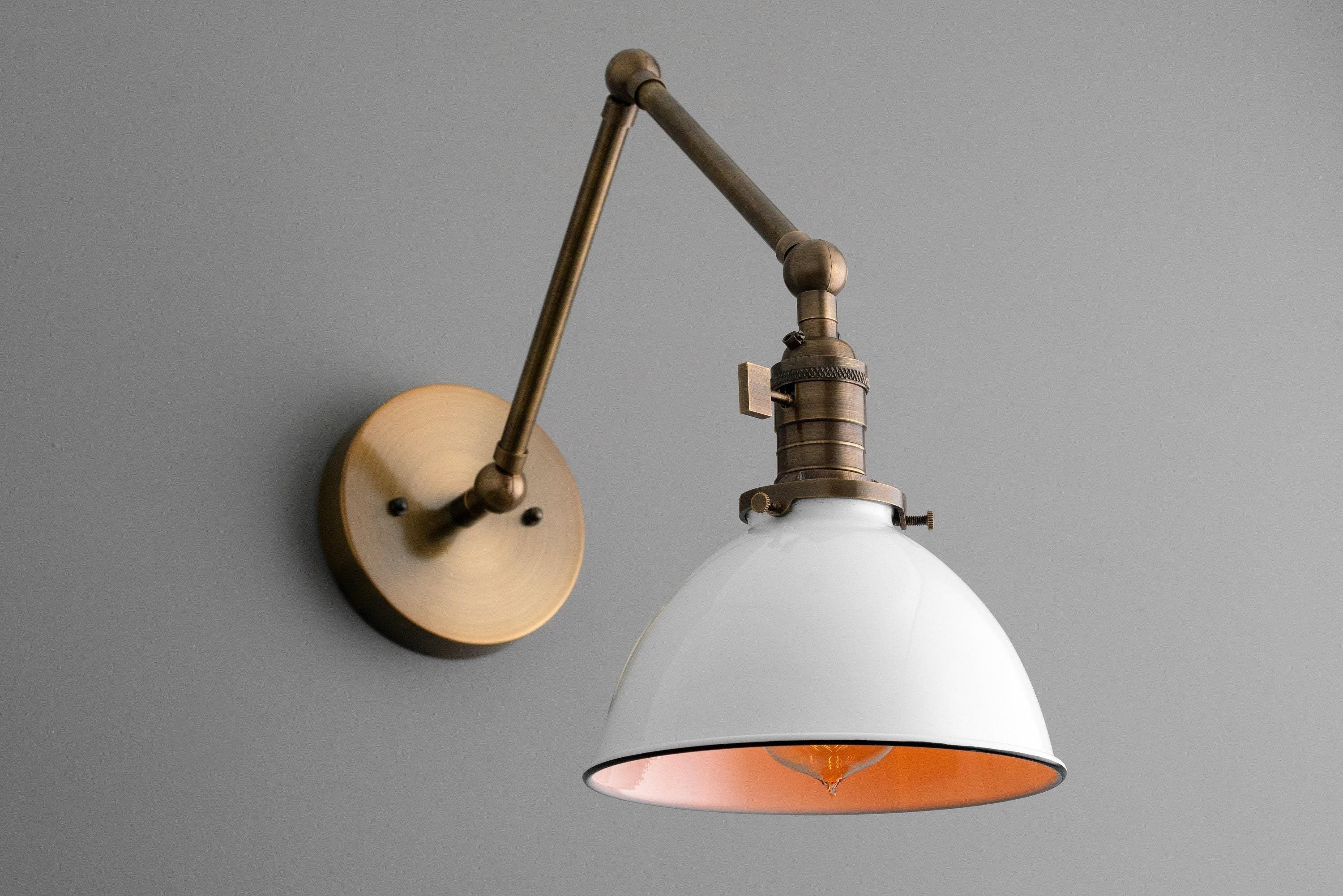 Conique Metal Vintage Industrial Swing Arm Wall Lamp - Adjustable Dome Shade for Study T313