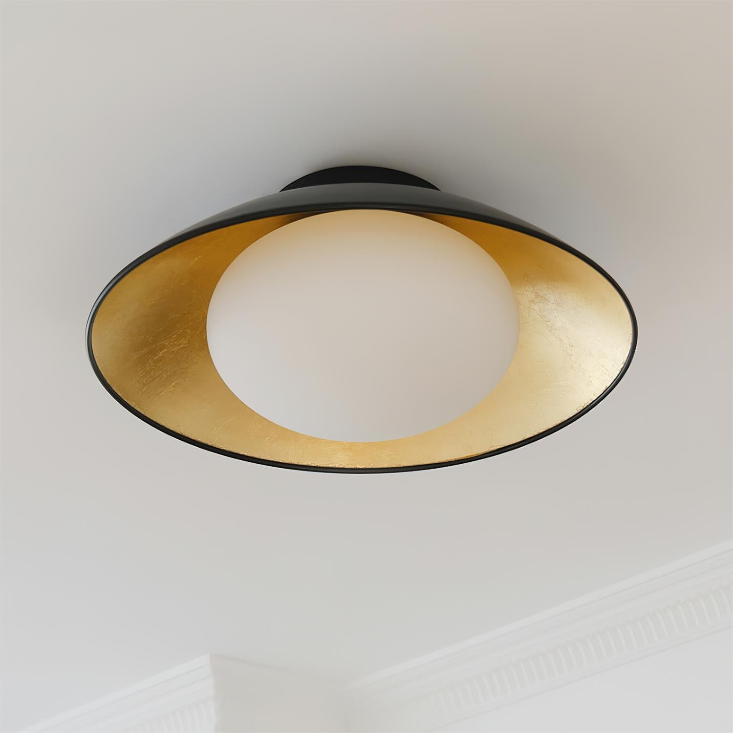 French Retro Flying Saucer Bowl Ceiling Light M134