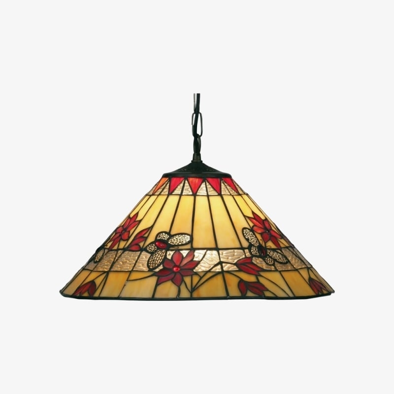 TF Butterfly Pendant Light - Stained Glass Design Hanging Lamp for Dining Hallway and Living Room T933
