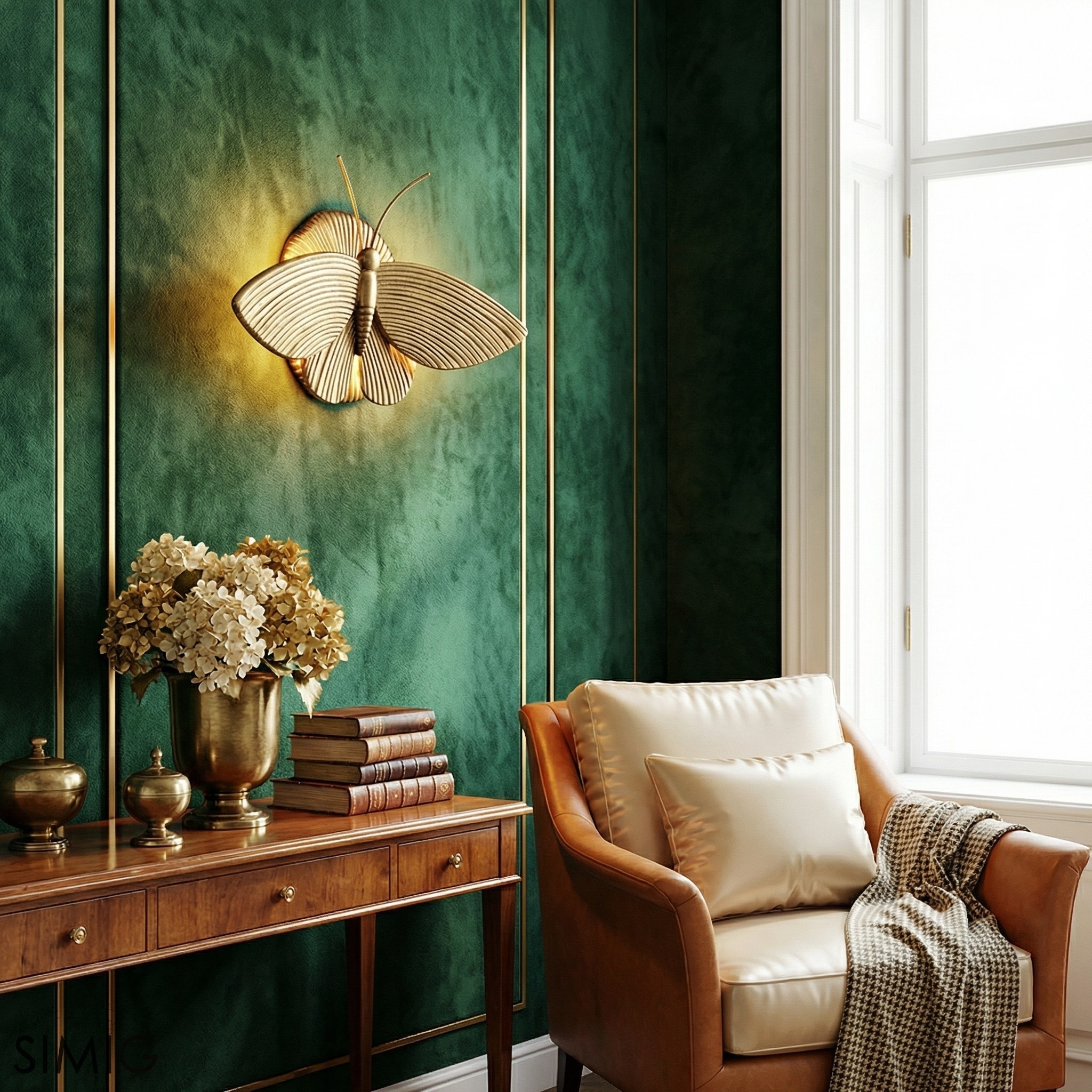 Mothriel Moth-shaped Wall Sconce - Sculptural Design Decorative Wall Light for Bedroom T1127