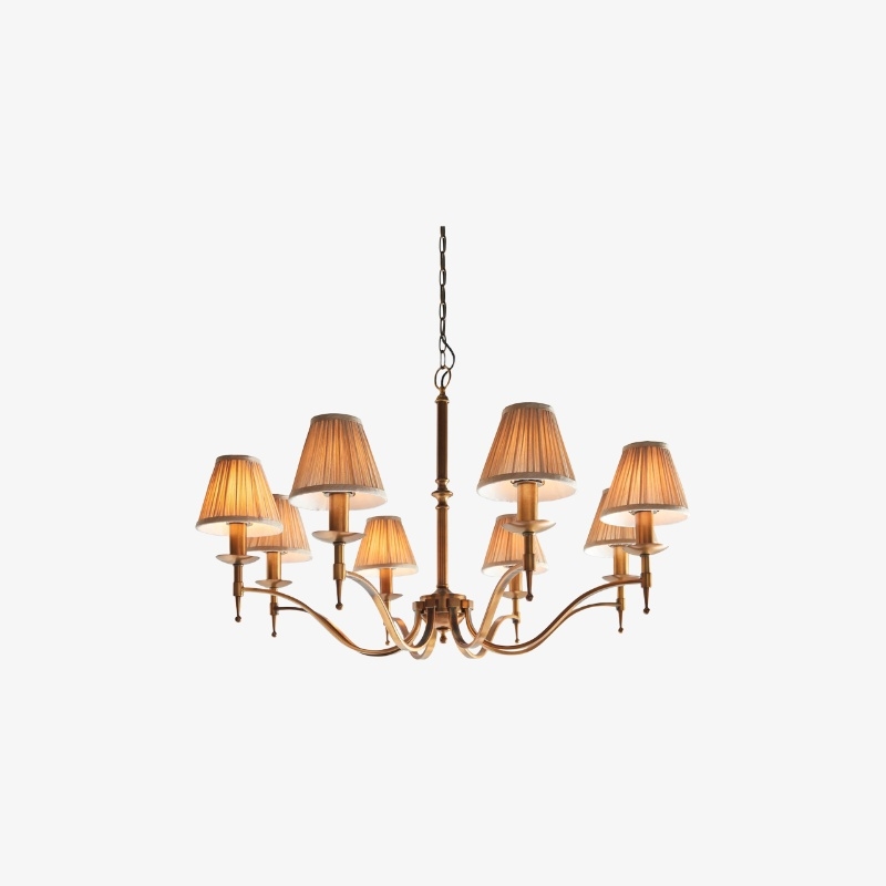 Tela Timeless Classic Elegant Multi Arm Stanford Chandelier - Metal Fabric Lighting for Living Room T820
