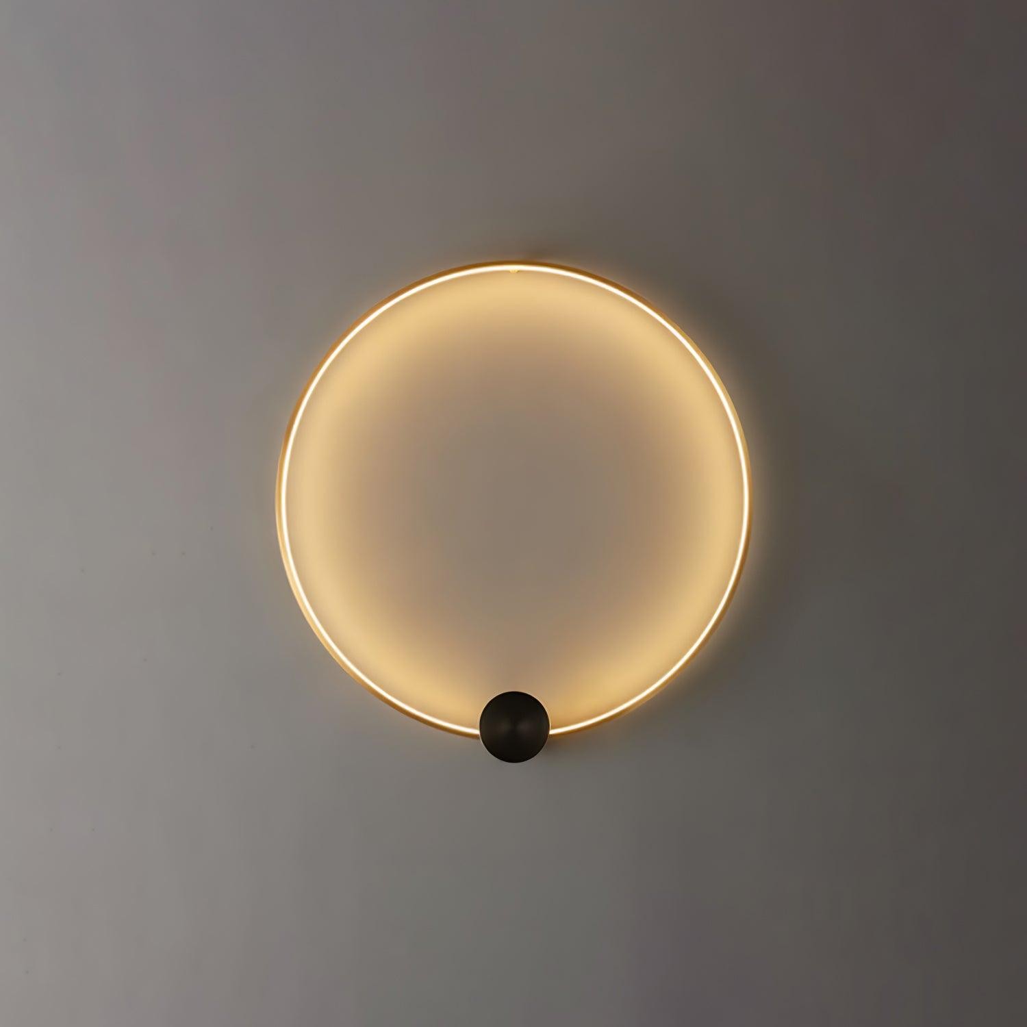 Minimalist Creative Simple Brass Round LED Wall Light M323