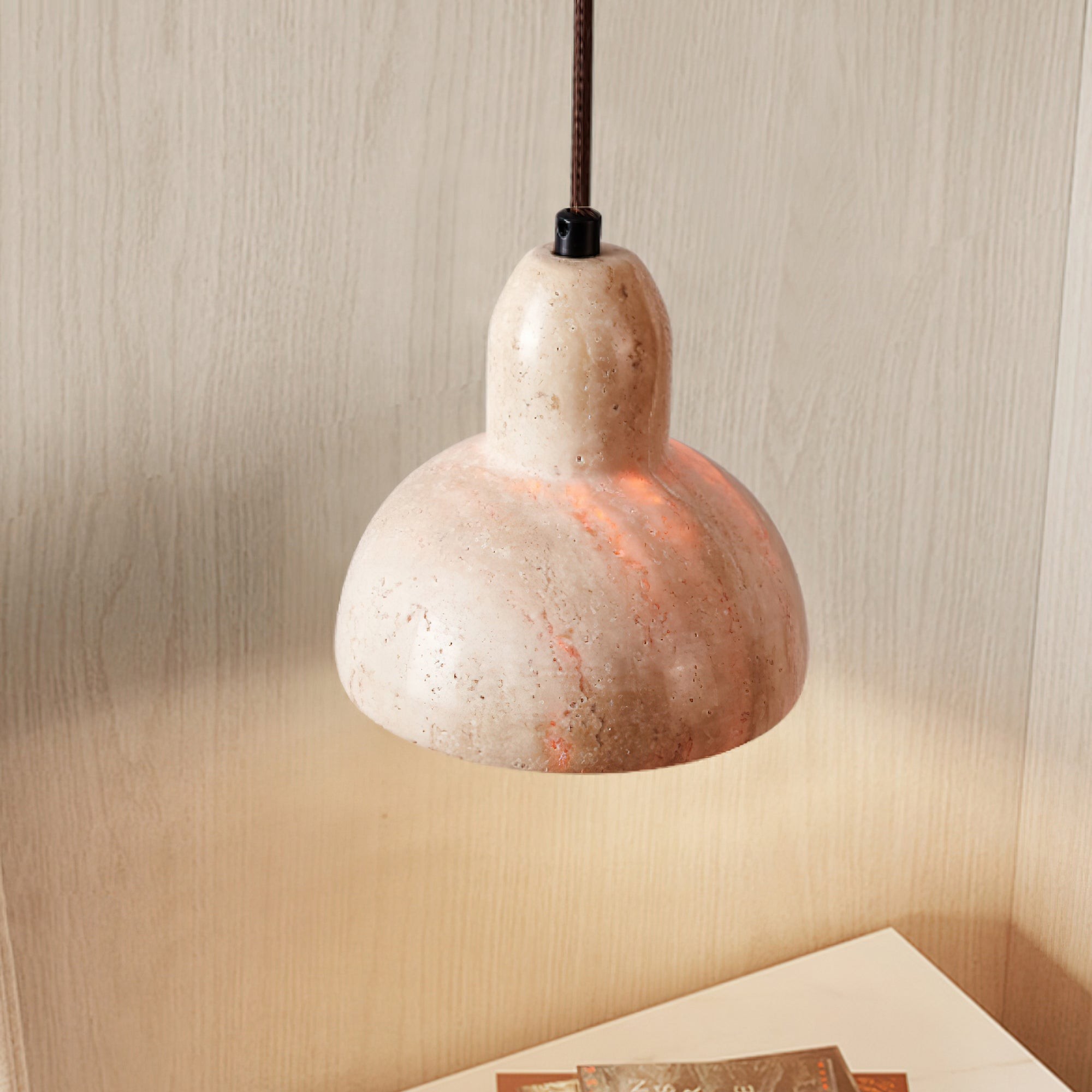Wabi-Sabi Style Creative Travertine Pendant Light M502