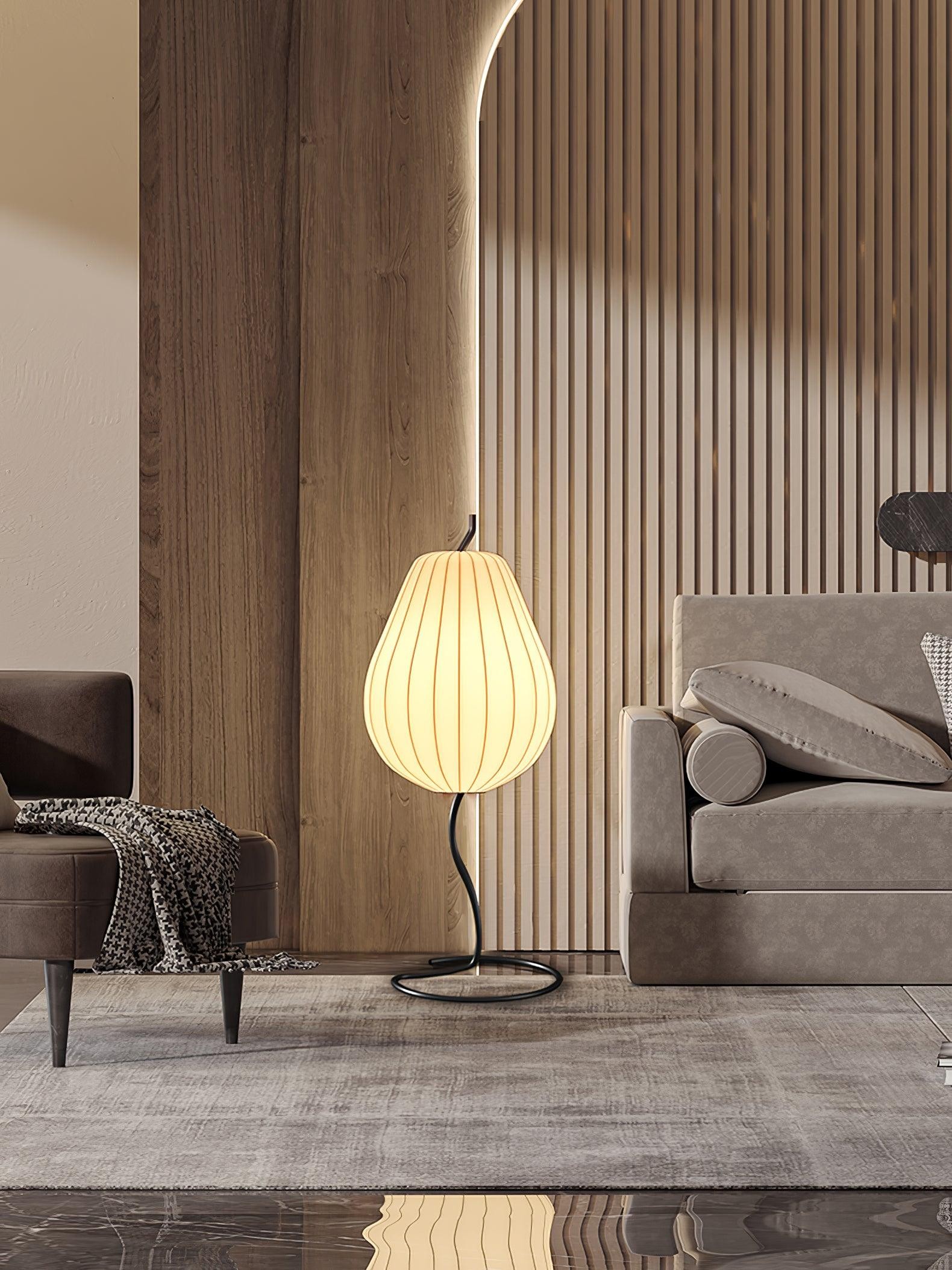 Pear-shaped Shite Floor Lamp Suitable For Living Room M519