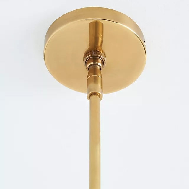 Ruchee Chandelier - Layered Fabric Shade Brass Ceiling Light for Dining or Living Spaces T710