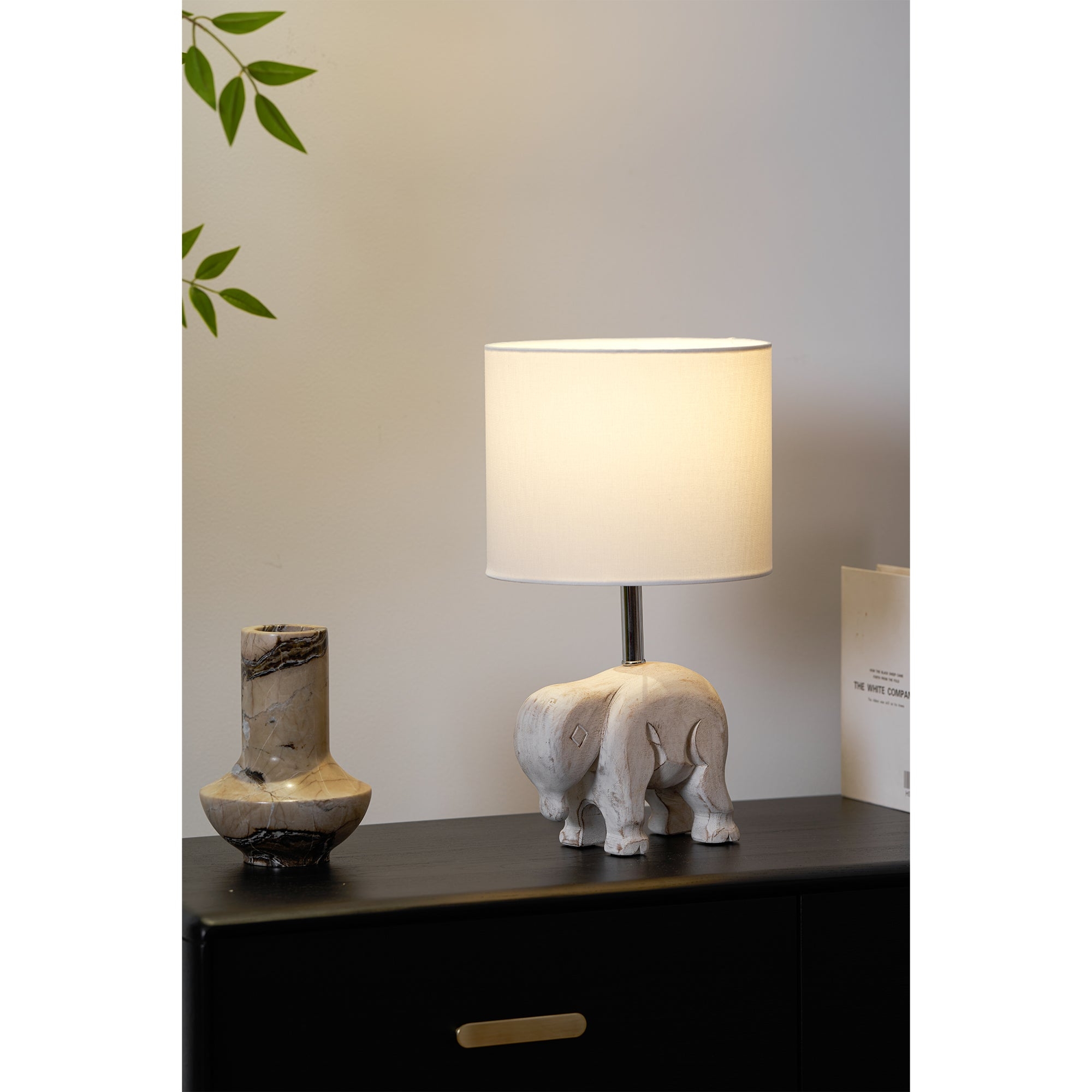 Carved Wood Animal Table Lamp T1745