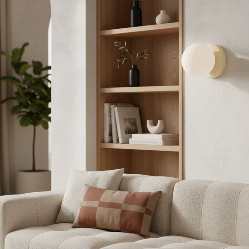 Nuevola Round Wall Lamp - Modern Metal and Glass for Hallways and Living Rooms T528