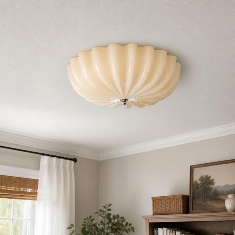 Durnic Cream Style Ceiling Light - Modern Flush Mount Lamp for Bedroom Dining Room T2278