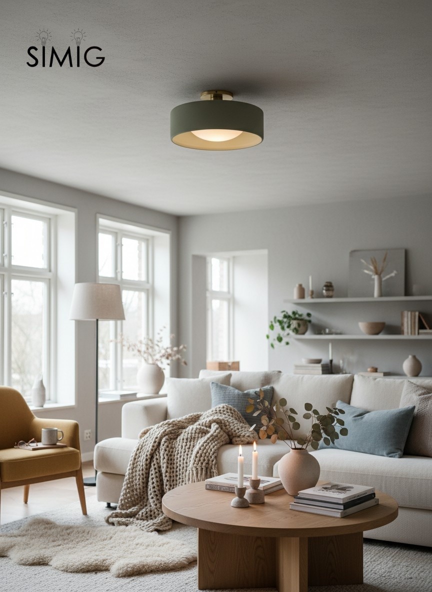 Cerova Elegant Round Porcelain Flush Mount Ceiling Light G86