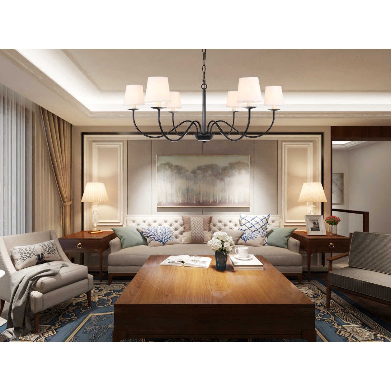 Eclipse Brass Chandelier T1736