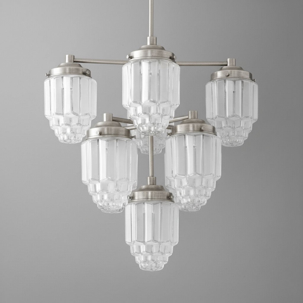 Tierlux Glass Textured Brass Chandelier – Timeless Lighting with Style T375
