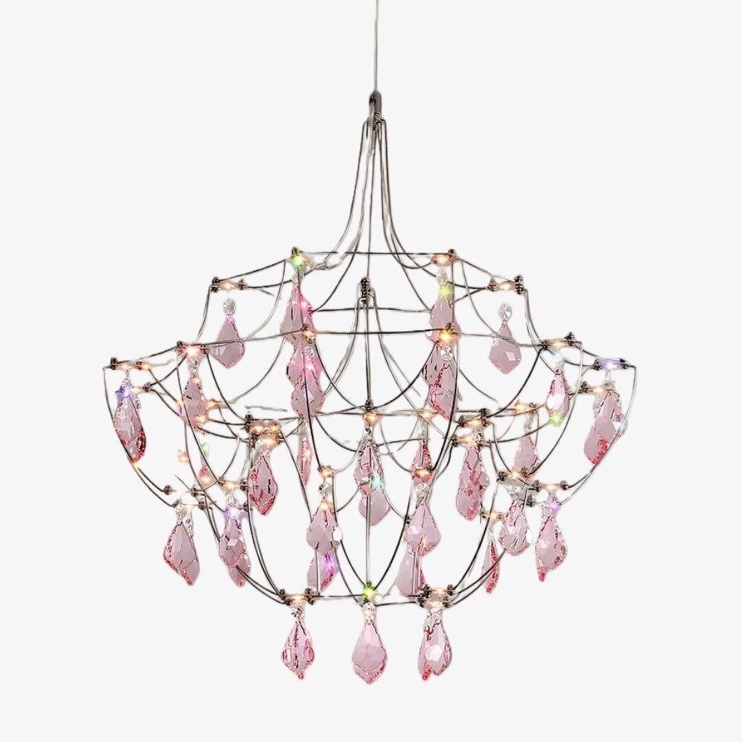 Crynora French Crystal Chandelier - Romantic Firefly Design in Luxe Style for Dining Room or Bedroom T504