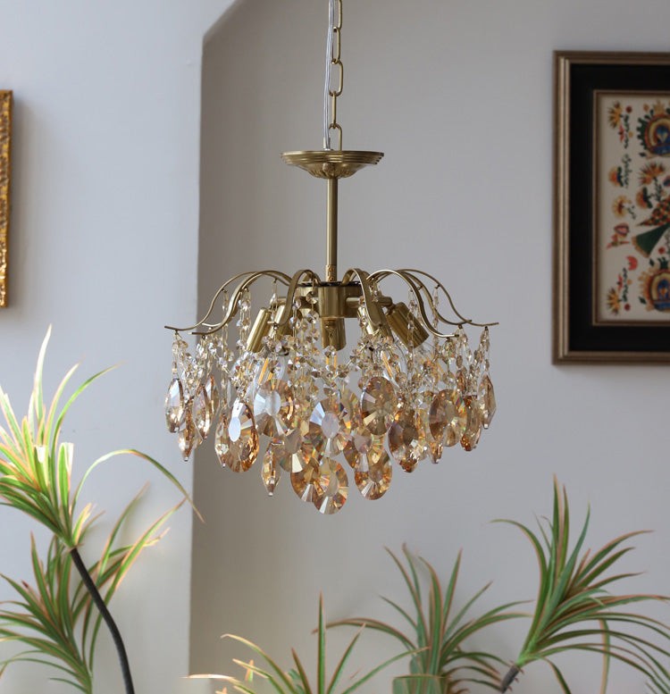 Vintage Sumptuous Teardrop Crystal Chandelier T258