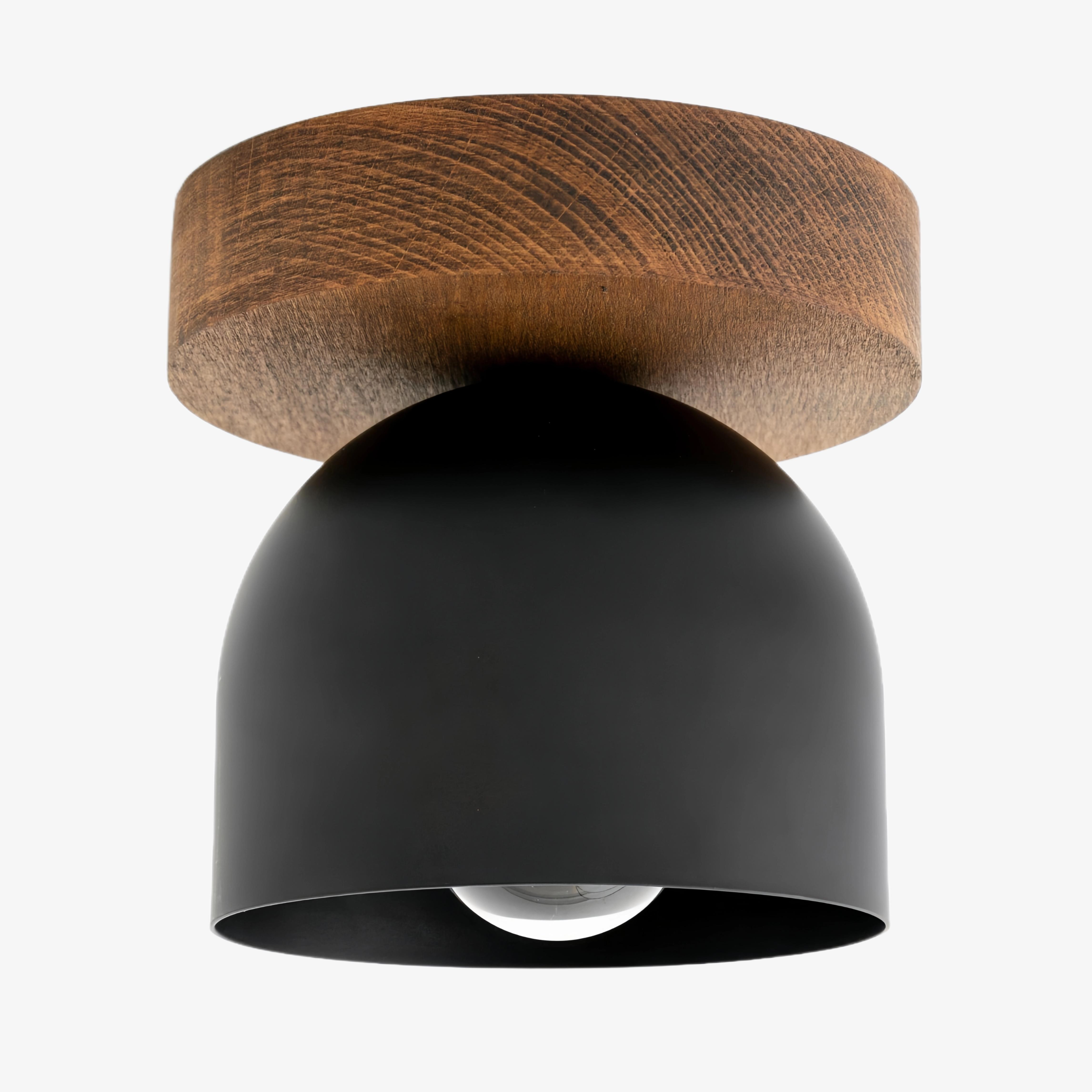 Metio Dome Modern Rustic Ceiling Light - Wooden and Metal Fusion T372