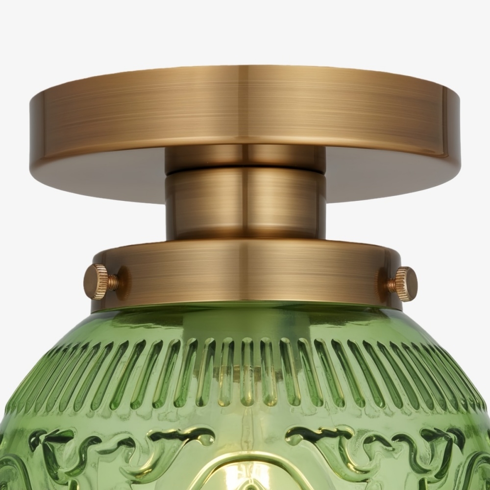 Naveliro Globe Glass Semi Flush Ceiling Lamp - Timeless Retro Bedroom Lighting T1082