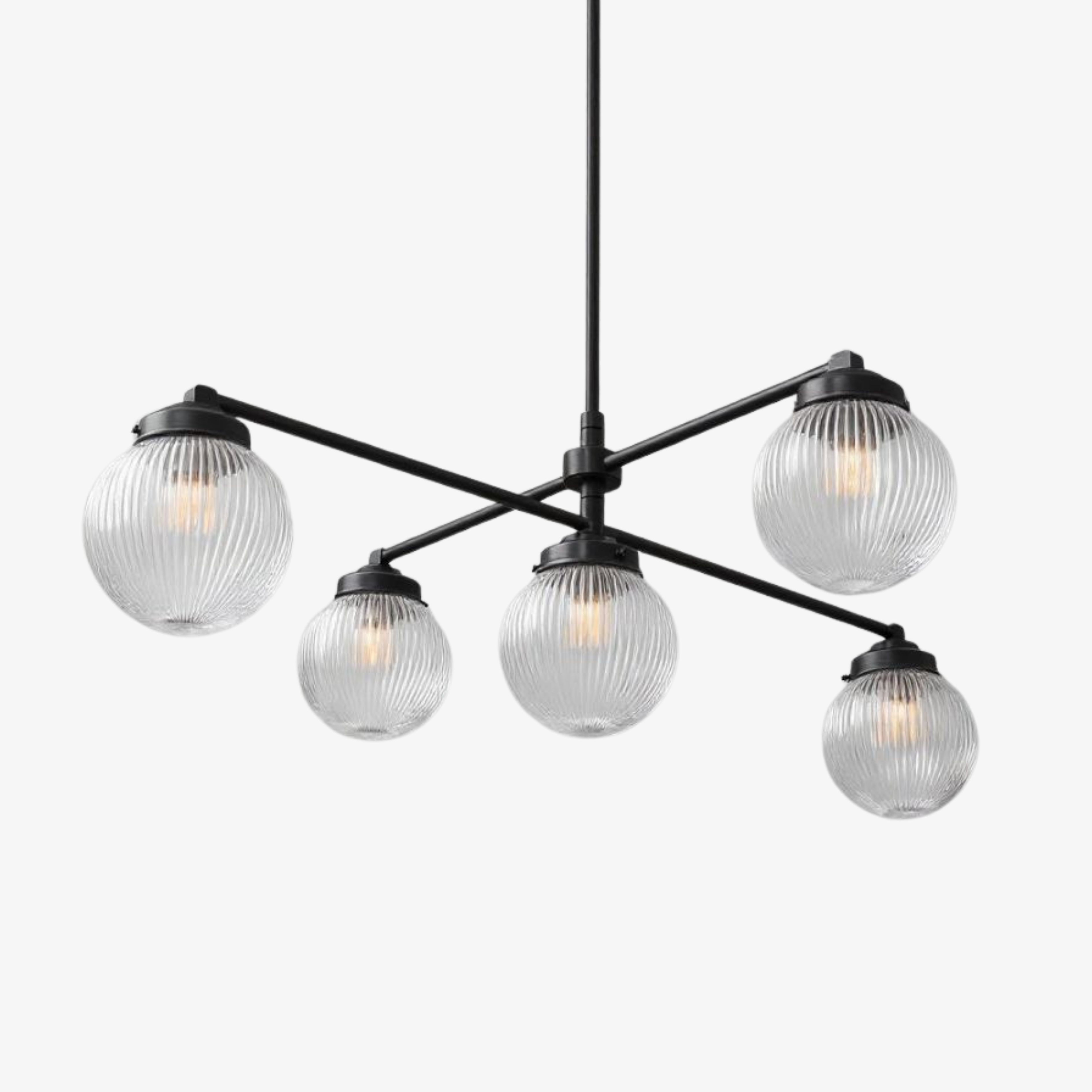 Glorica Glass Frosted Glass Globe Chandelier - Brass Modern Lighting for Living Room T379