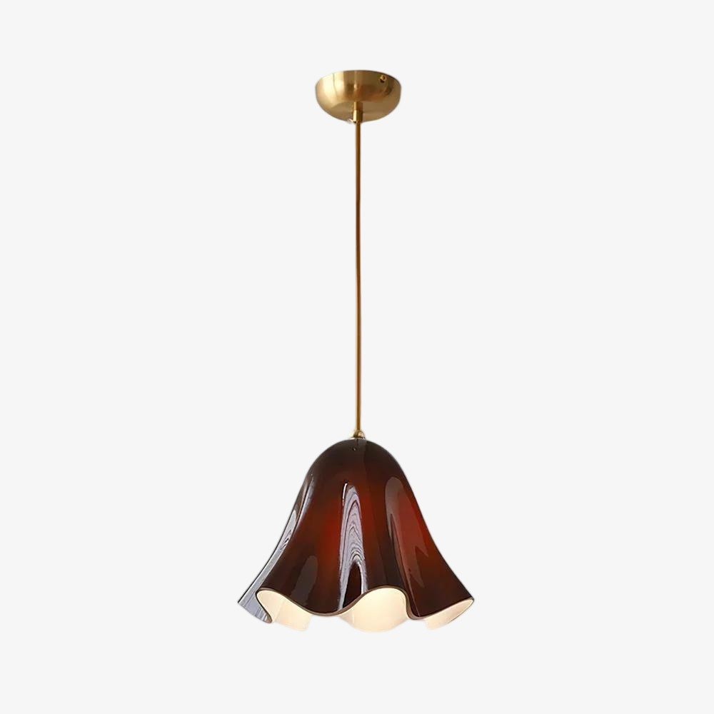 Bellina Wavy Edge Glass Pendant - French Style Light for Kitchen T279