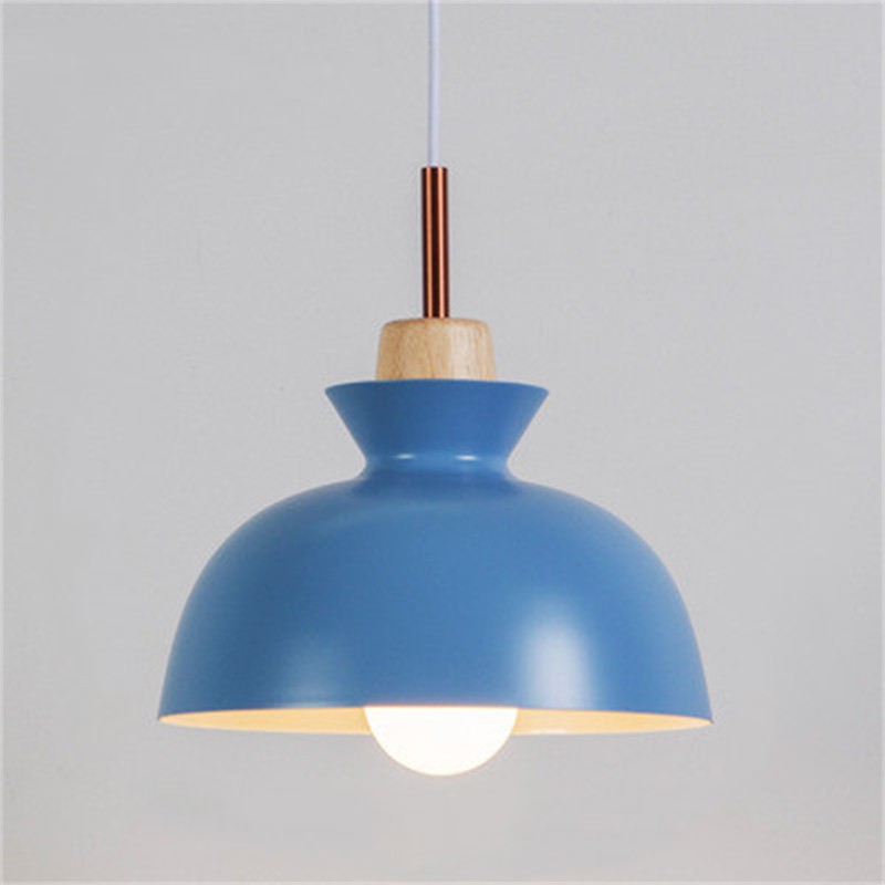 MULTI Scandinavian Metal Wood Macaroon Pendant Light for Bedroom S32