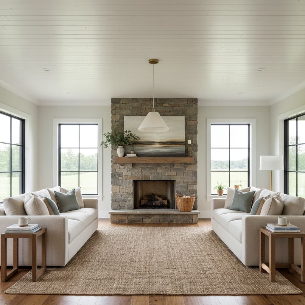 Blossine Linen Scalloped Pendant Light - Layered Shade and Metal Canopy Rustic to Modern T735