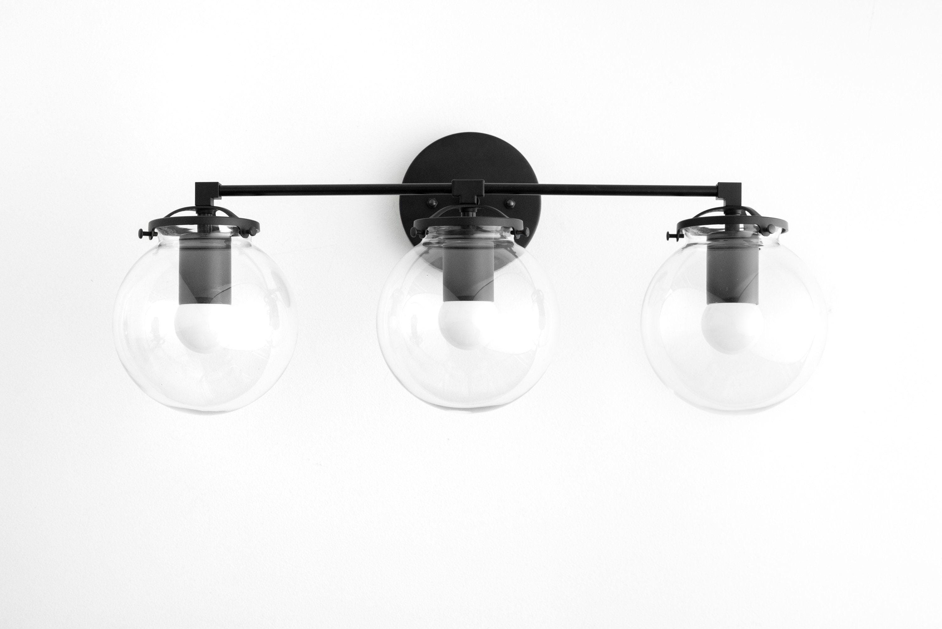 Glorica Glass 3 Shade Globe Vanity Light - Soft Bathroom Light Fixture T329