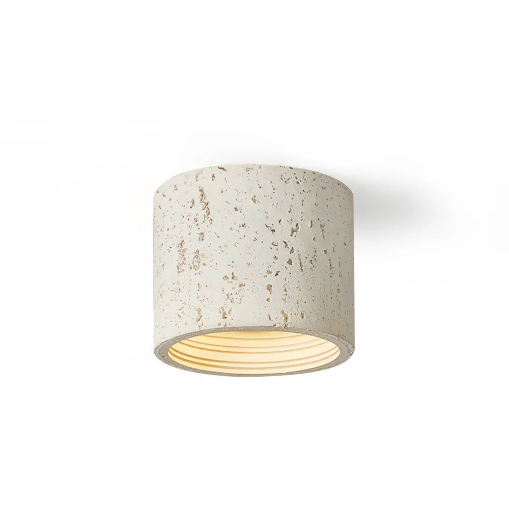 Cylindrical Ceiling Light - Modern Travertine Living Room M72