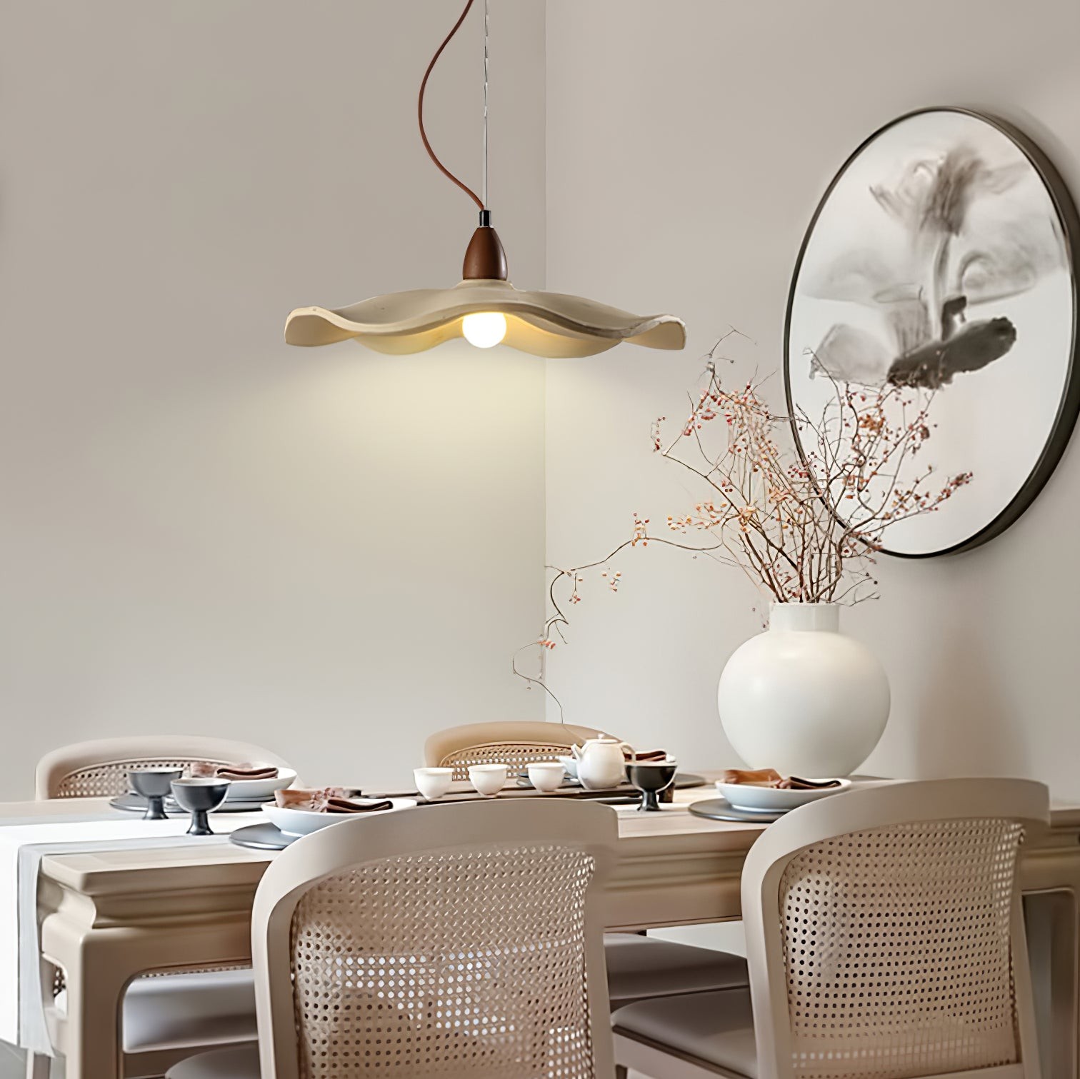 Japanese Wabi-Sabi Style Cement Wave Pendant Lamp M565