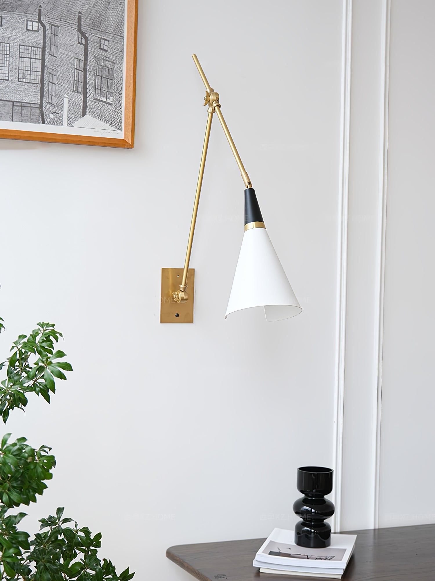 Vintage Metal Adjustable Swing Arm Wall Lamp G37
