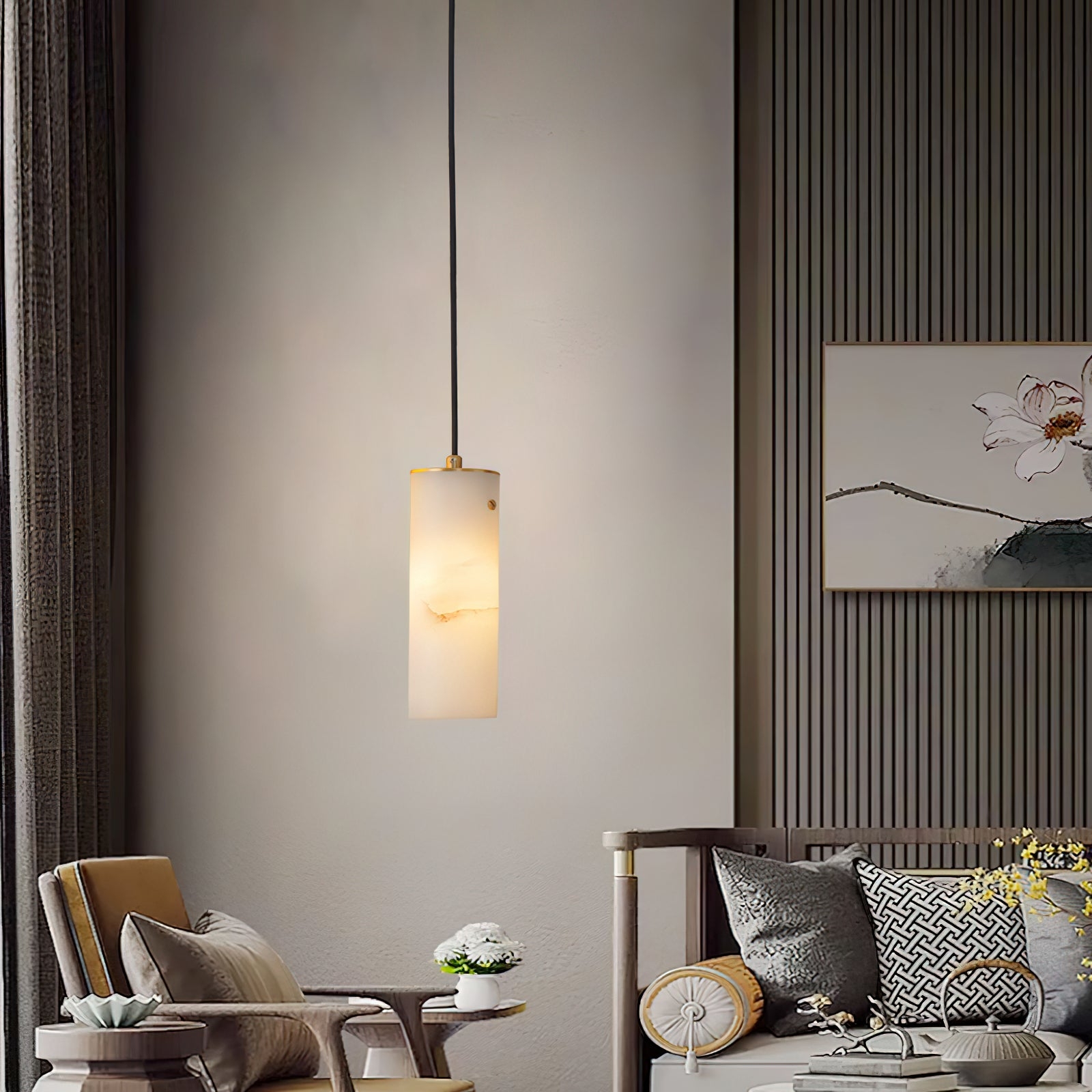 Nula Vertical Alabaster Pendant Light T1650