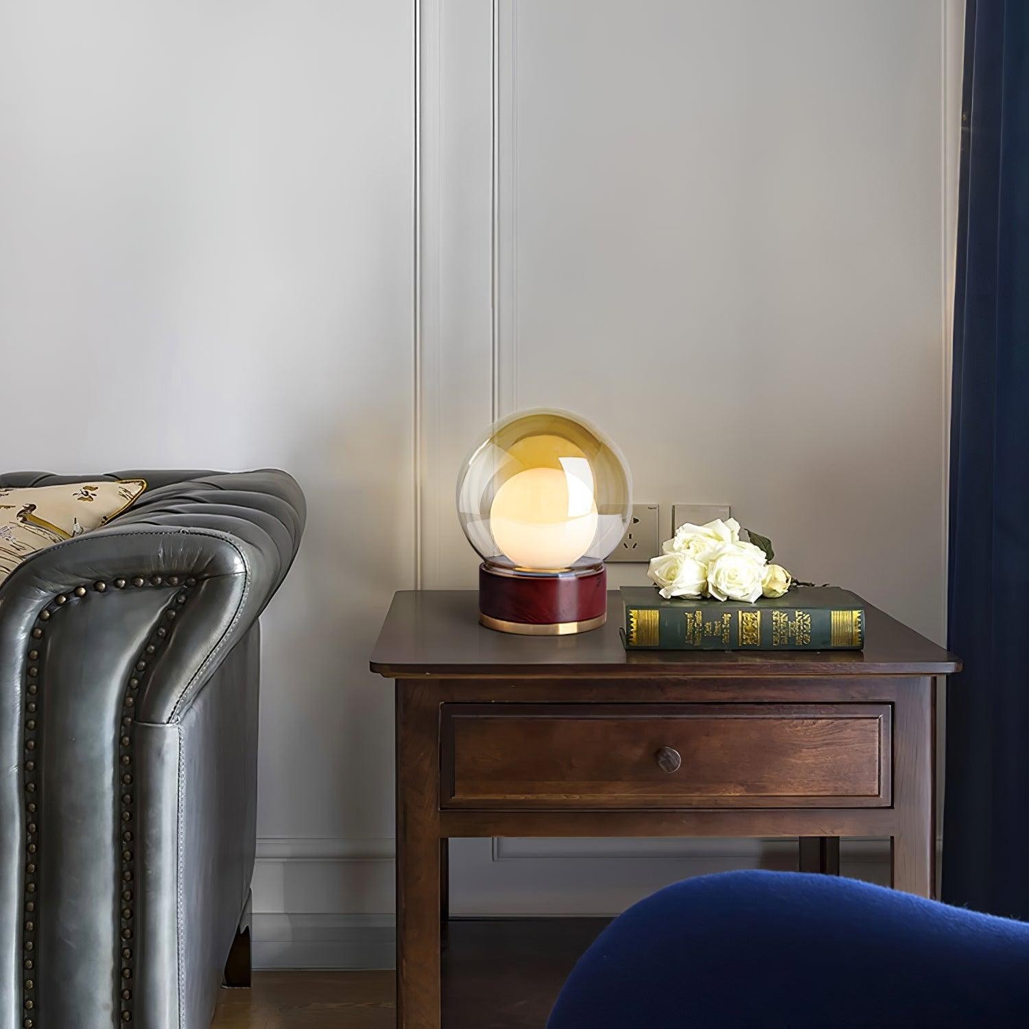 Simple Creative Wood Orb Table Lamp M423