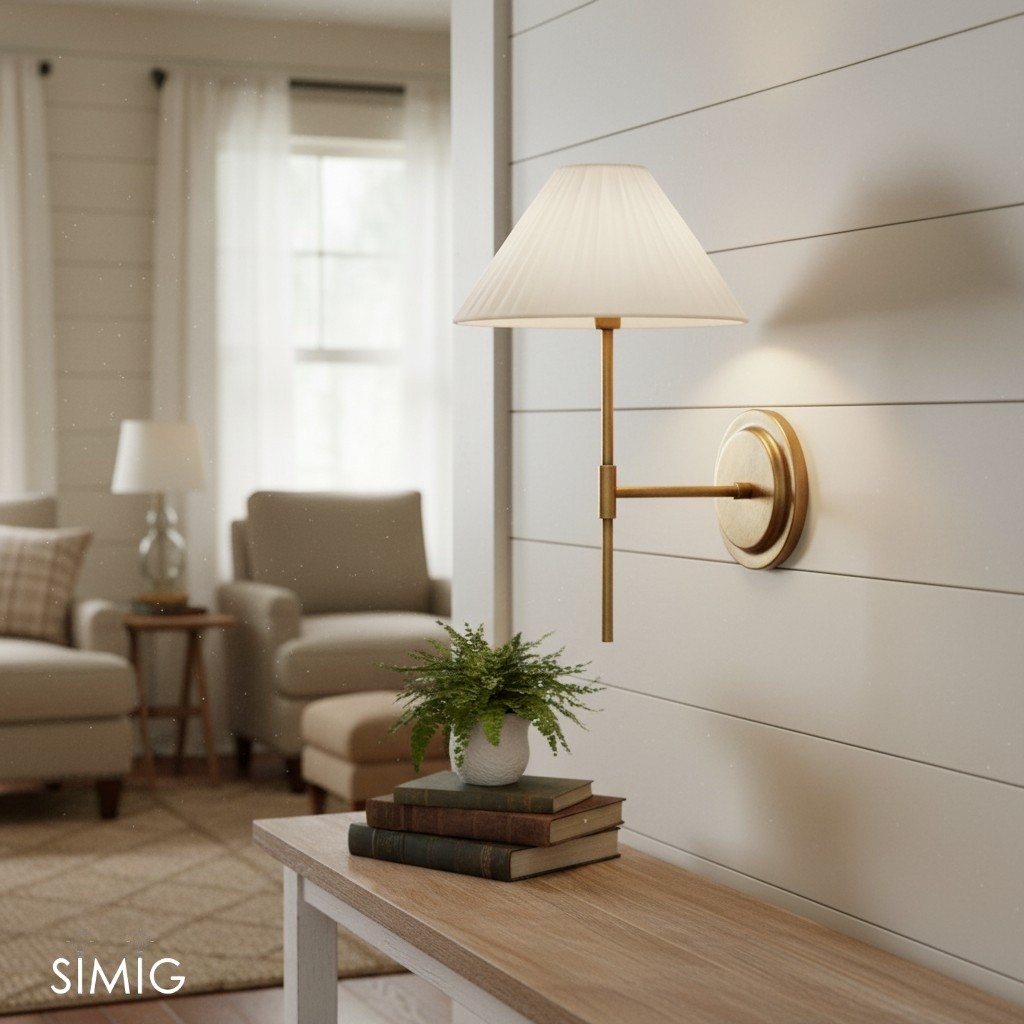 Blossine Linen Wall Sconce - Stylish Bronze Fixture for Bedroom T446