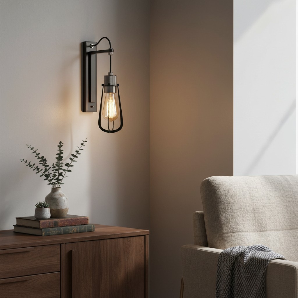 Readium Industrial Metal Wall Sconce - Modern Togle Switchg for Living Room and Study T888