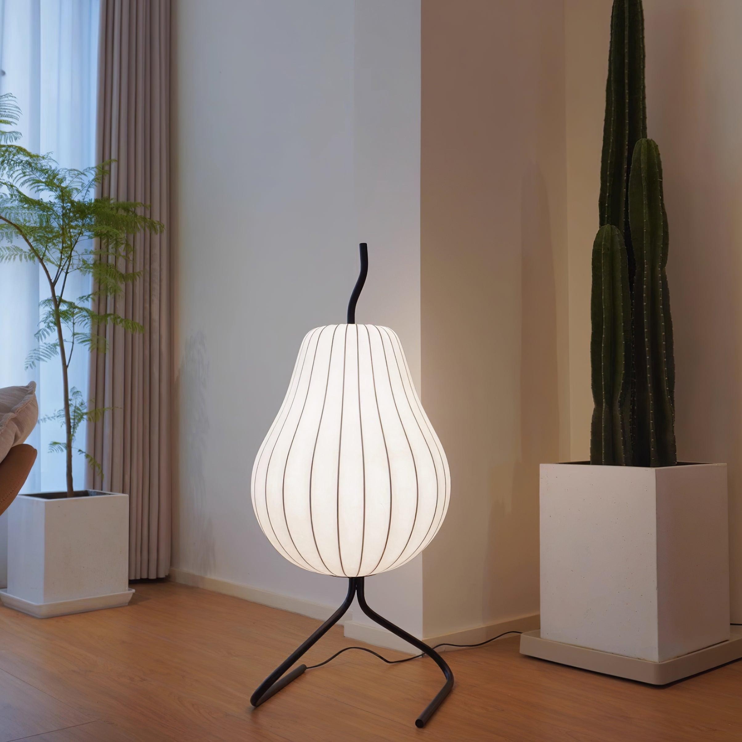 Pear-shaped Shite Floor Lamp Suitable For Living Room M519