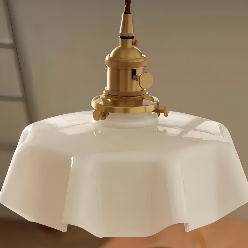 Aluneroa Vintage Inspired Flower Pendant Lamp Soft Curved Silhouette for Interior Lighting T1084