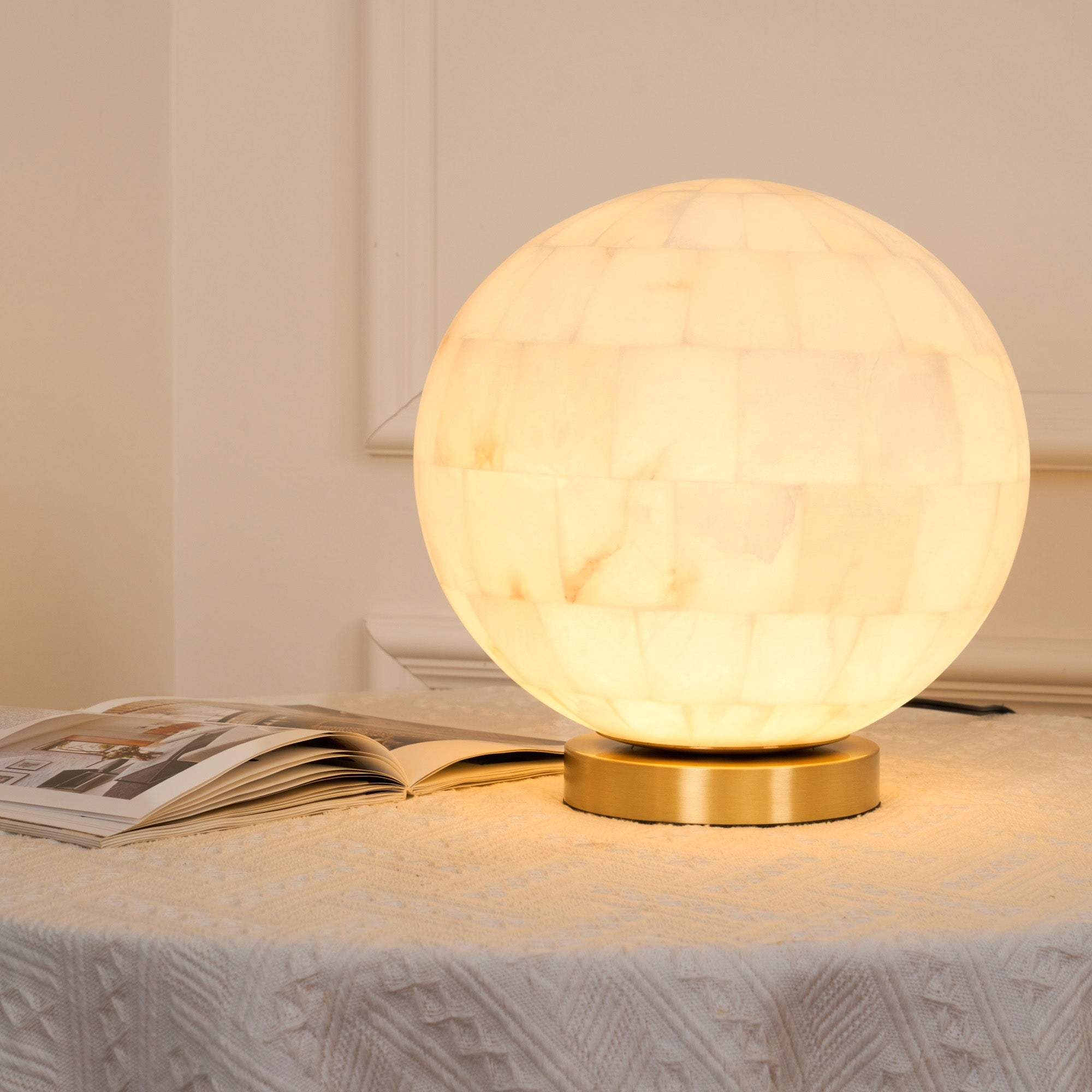 Alabaster Ball Table Lamp T1657