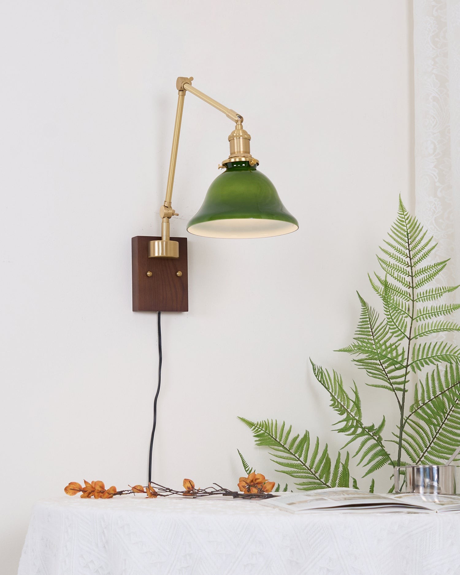 Banker Swing Arm Plug In Wall Light M188