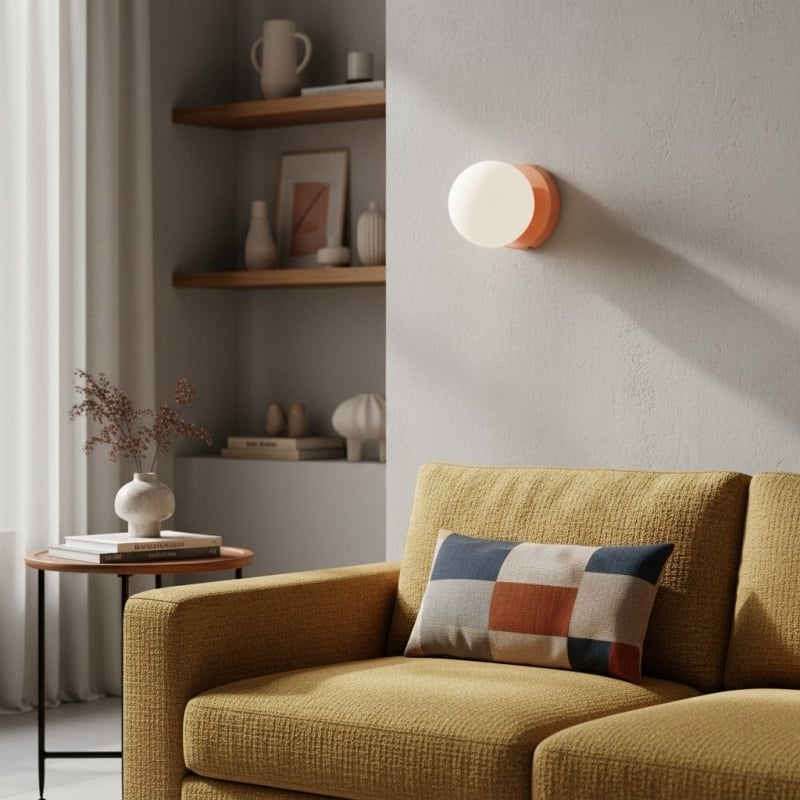 Nuevola Round Wall Lamp - Modern Metal and Glass for Hallways and Living Rooms T528