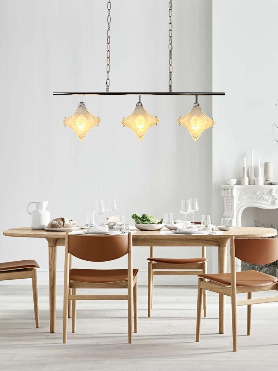 Art Deco Star Linear Pendant Light - Elegant Lighting for Kitchen Island - Astris Cassiopeia T440