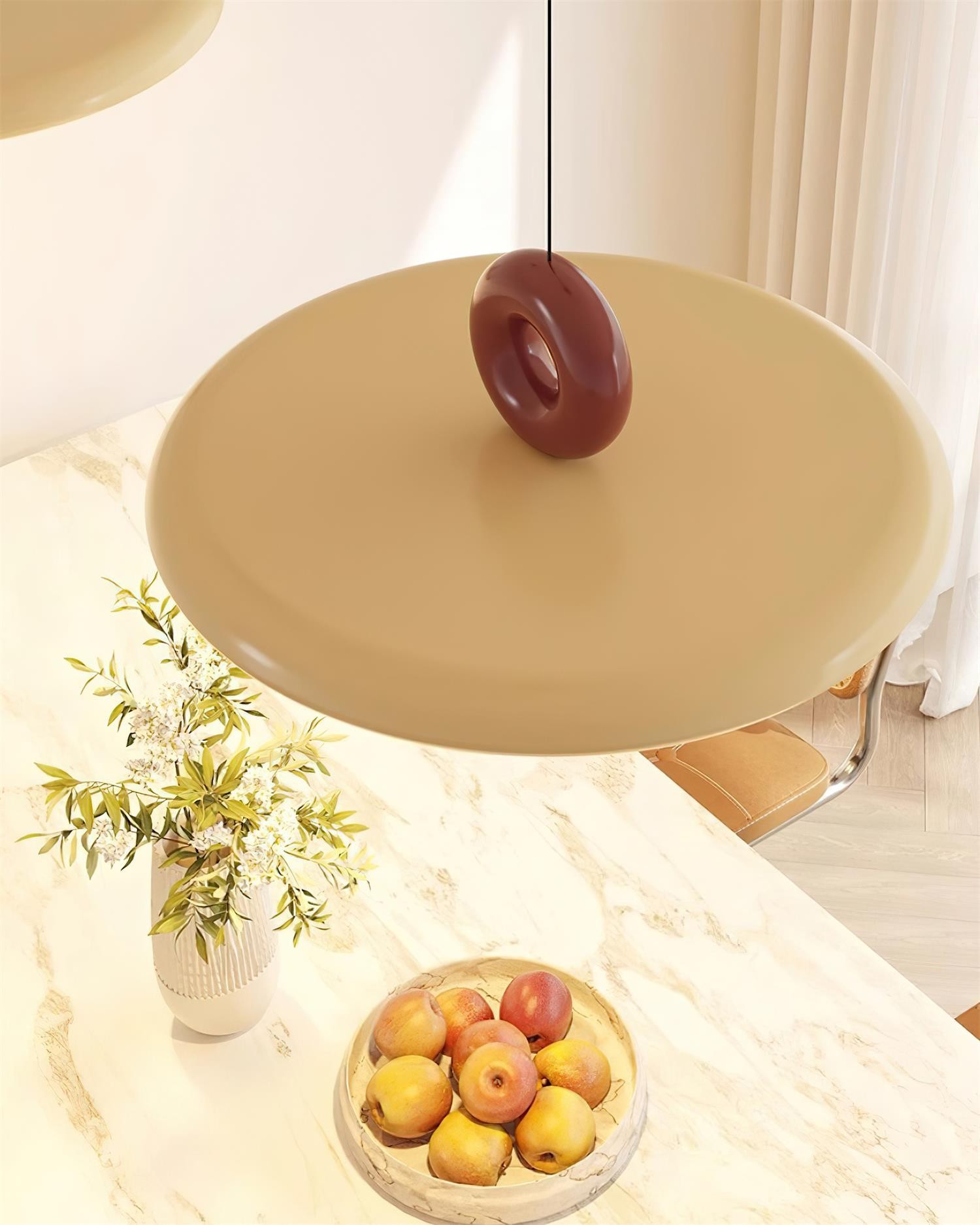 Cream Style Vertical Flying Saucer Pendant Lamp M167